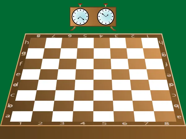 Quadro de xadrez e relógio —  Vetores de Stock
