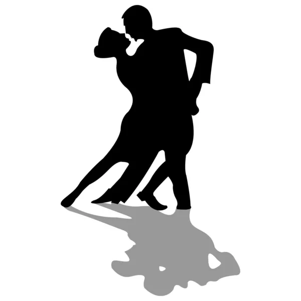 Silhouettes de danseurs isolées sur blanc — Image vectorielle
