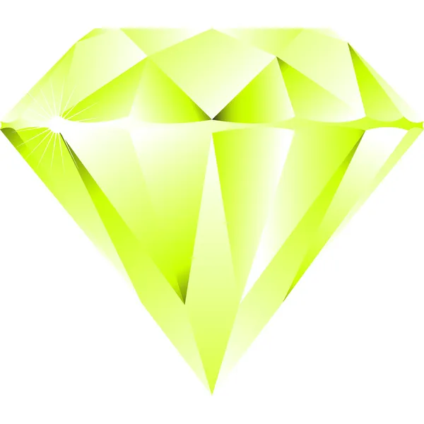 Diamante verde isolado em branco — Vetor de Stock