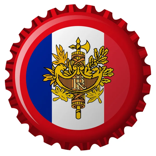 France drapeau abstrait sur bouchon de bouteille — Image vectorielle