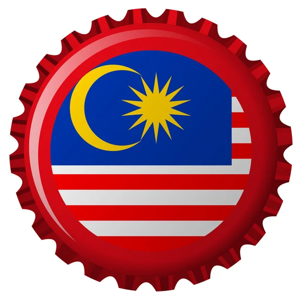 Malaysia abstract flag on bottle cap — Stock Vector