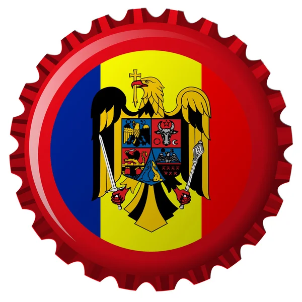 Abstraktní vlajka Rumunsko na lahvových uzávěrů — Stockový vektor