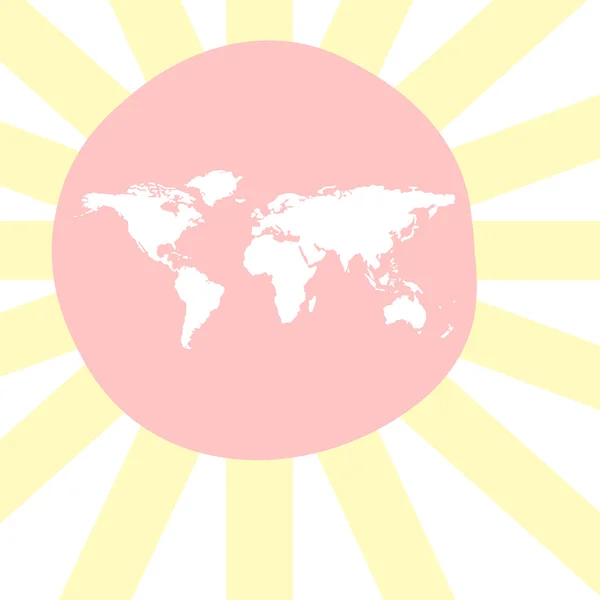 Солнечная карта мира — стоковый вектор