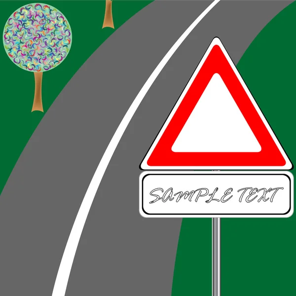 Verkehrszeichen und Straße — Stockvektor