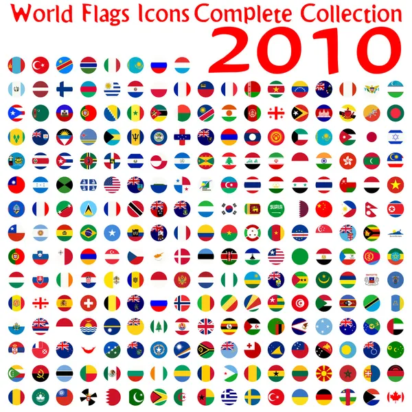 Coleção de ícones de bandeiras mundiais — Vetor de Stock