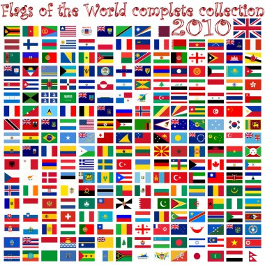 Flags of the world against white