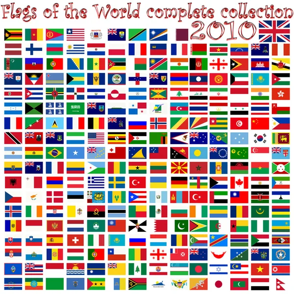 Прапори світу проти білого Стокова Ілюстрація