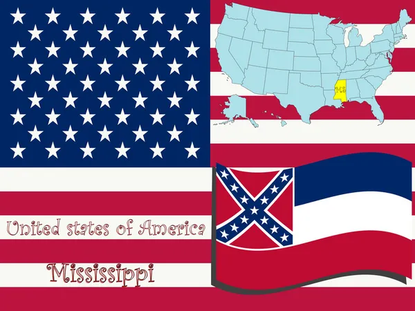 Illustration de l'État du Mississippi — Image vectorielle