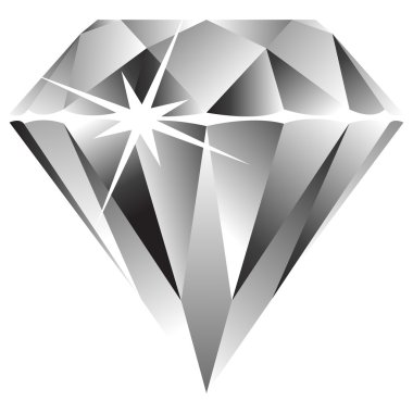 Diamond against white clipart