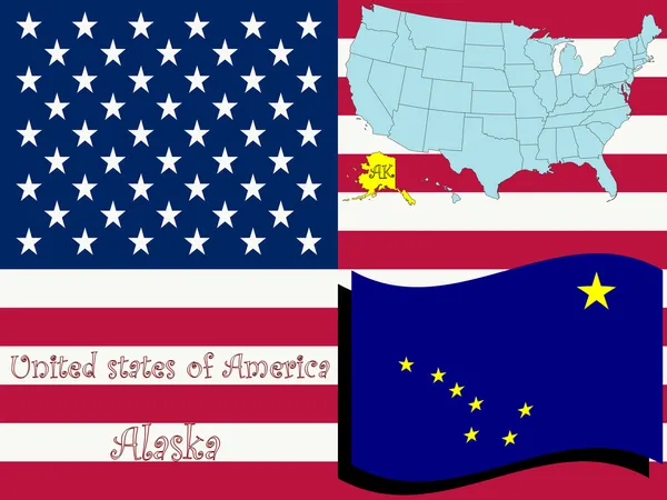 Ilustrace státu Aljaška — Stockový vektor