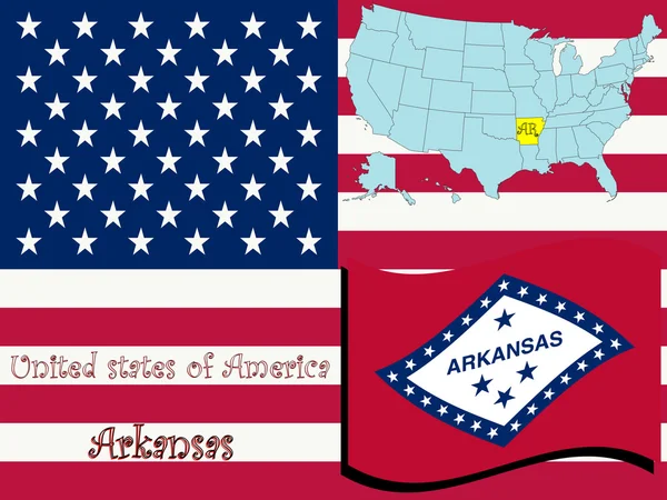Arkansas államban illusztráció — Stock Vector