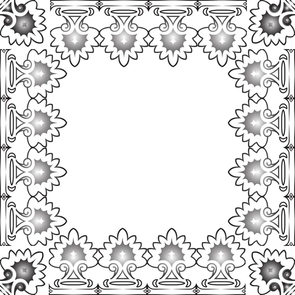 Cadre floral noir contre blanc — Image vectorielle