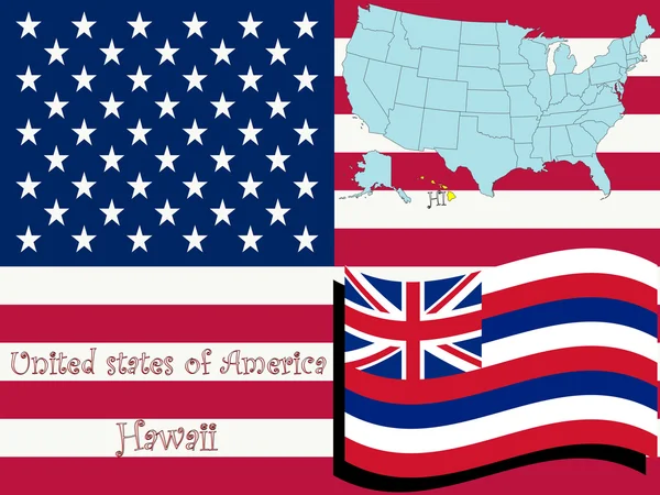 ハワイの状態図 — ストックベクタ