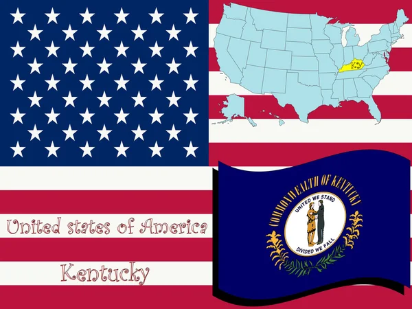 Illustrazione dello stato del Kentucky — Vettoriale Stock