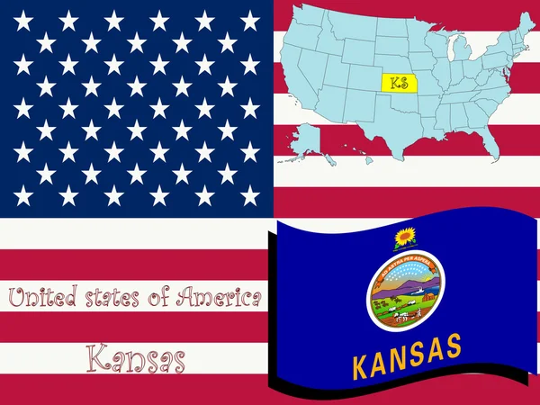 Kansas staat illustratie — Stockvector
