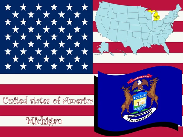 Ілюстрація штату Мічиган — стоковий вектор