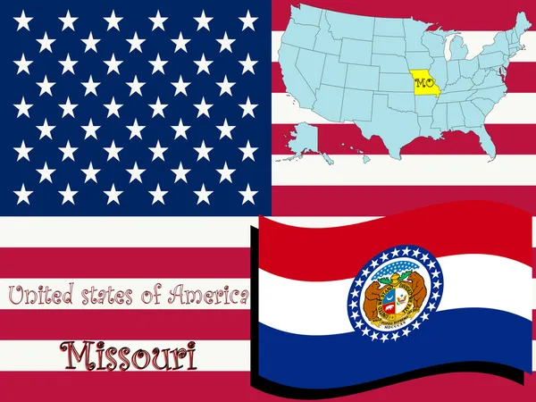 Ilustrace státu Missouri — Stockový vektor
