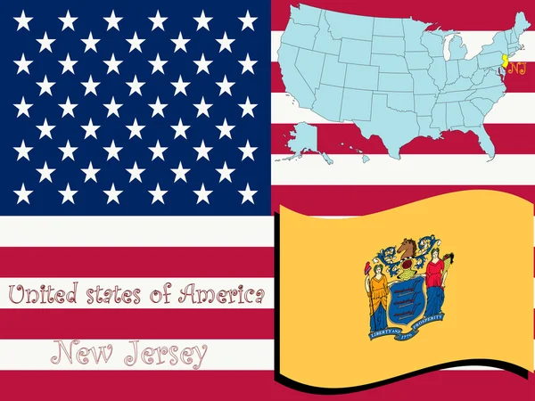 Νιου Τζέρσεϊ κράτος εικονογράφηση — Διανυσματικό Αρχείο