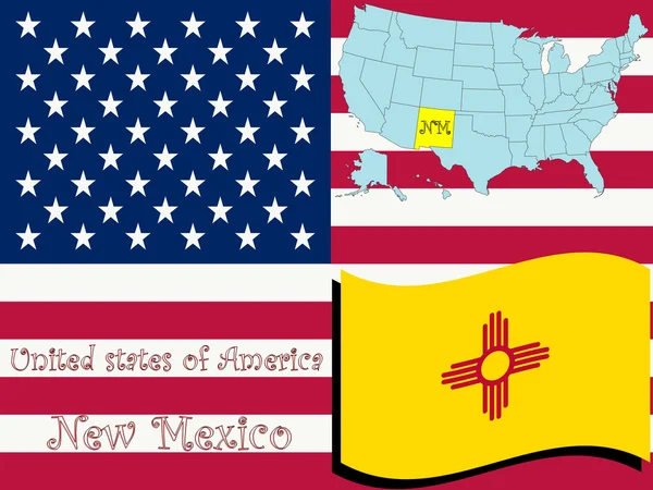 Ilustrace státu Nové Mexiko — Stockový vektor