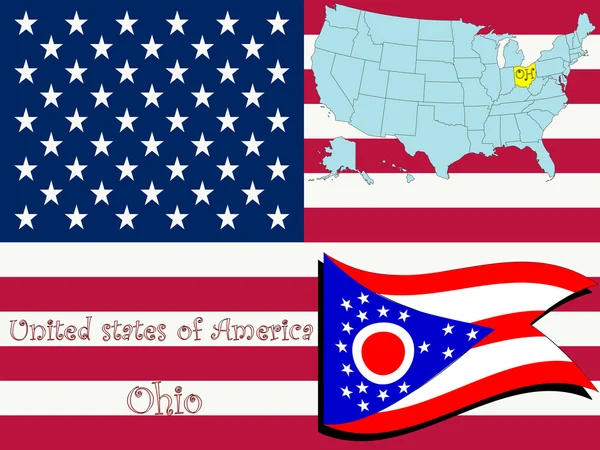 Ohio státu ilustrace — Stockový vektor