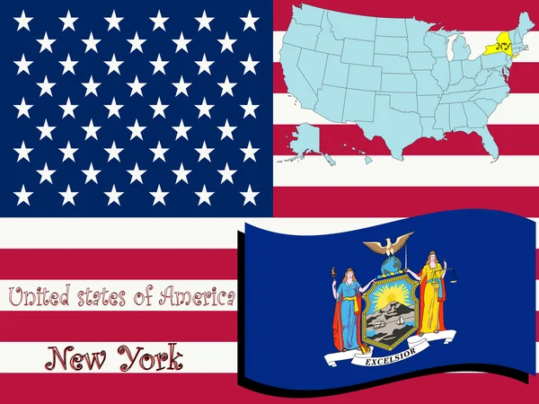 New york eyalet illüstrasyon — Stok Vektör