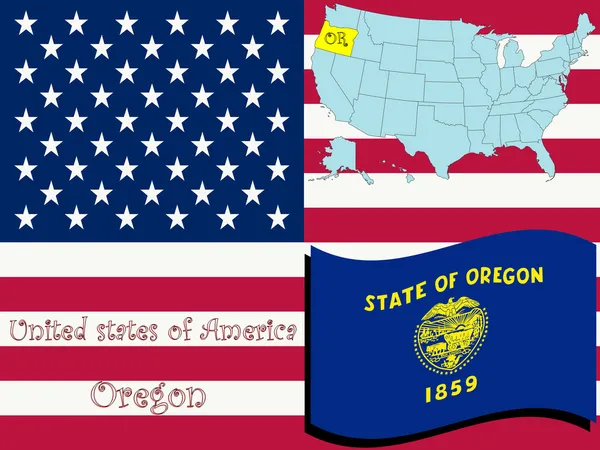 Oregon állam illusztráció — Stock Vector