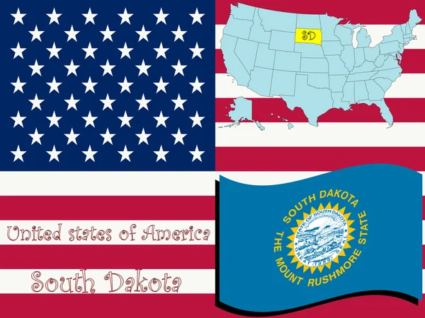 Південна Дакота державний ілюстрація — стоковий вектор