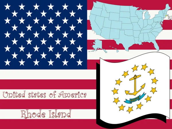 Ilustração do estado de Rhode Island — Vetor de Stock