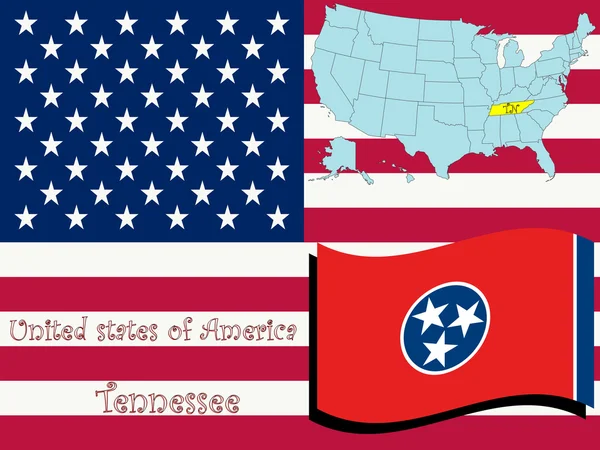 Illustrazione dello stato del Tennessee — Vettoriale Stock