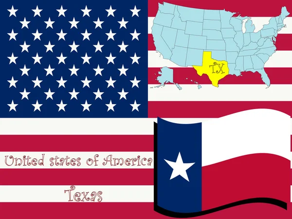 Ilustrace státu Texas — Stockový vektor