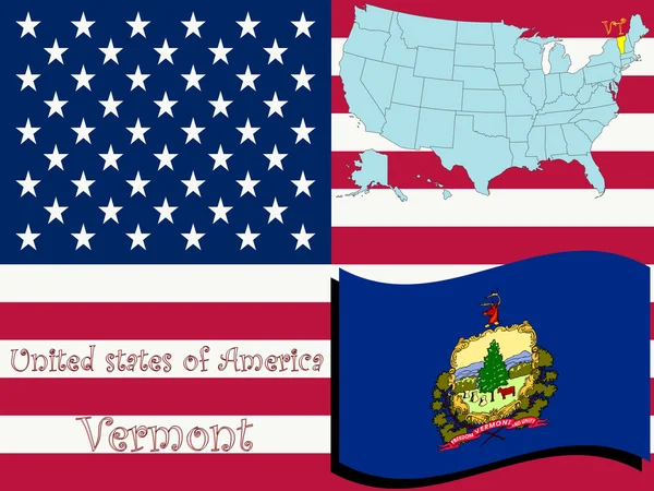 Illustration des Bundesstaates Vermont — Stockvektor