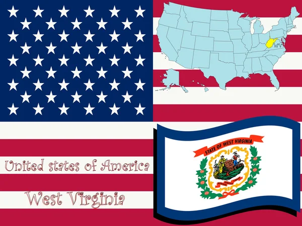 Estado de Virginia Occidental ilustración — Archivo Imágenes Vectoriales