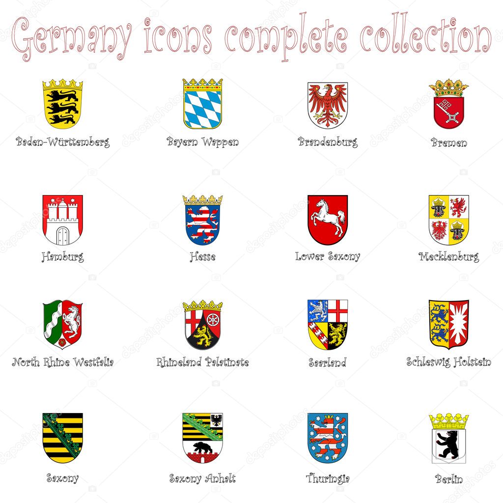 Germany icons collection against white
