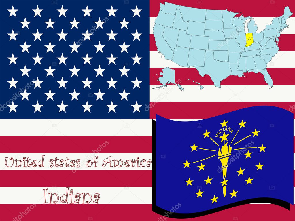 Indiana state illustration
