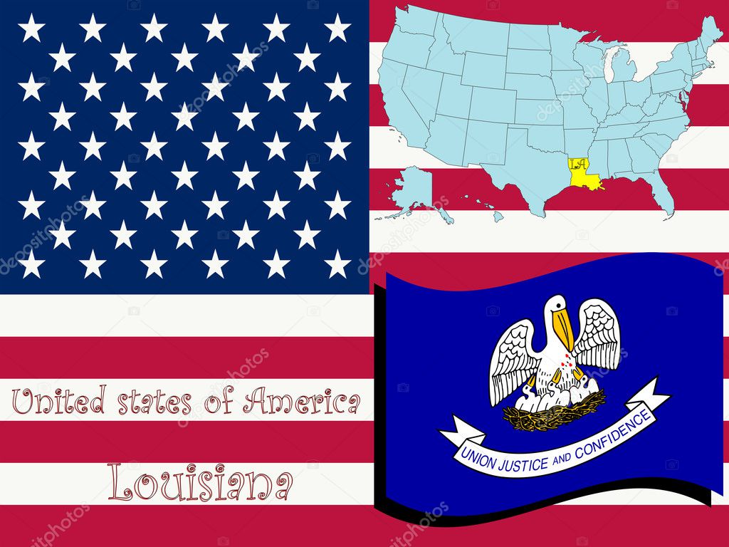Louisiana state illustration