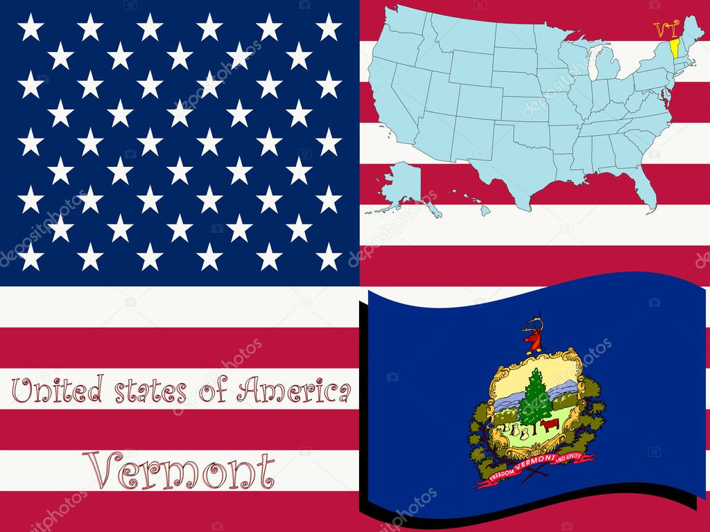 Vermont state illustration