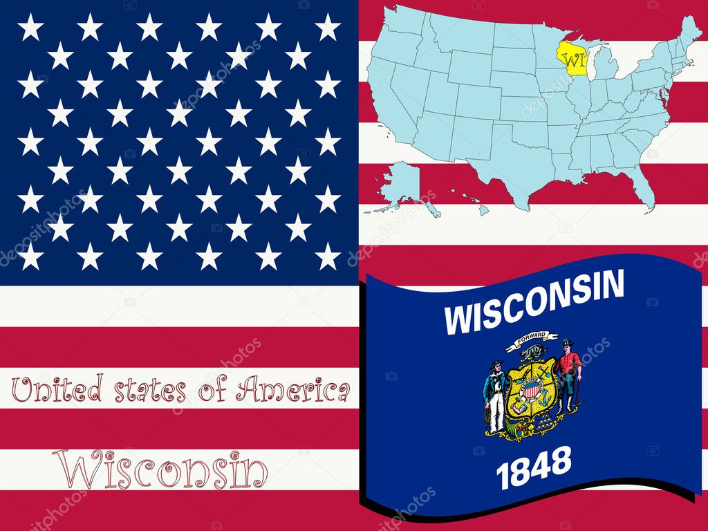 Wisconsin state illustration