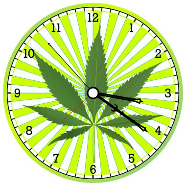 Cannabis clock clipart