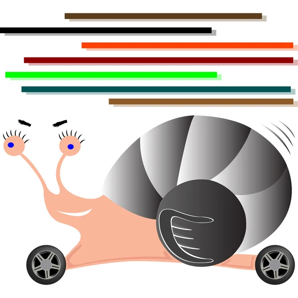 Caricature escargot automatique — Image vectorielle