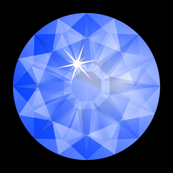 Diamante azul contra preto —  Vetores de Stock