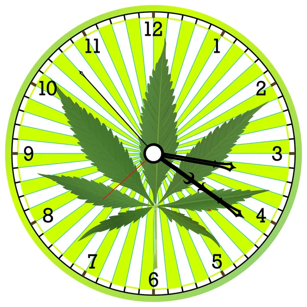 Cannabis klocka — Stock vektor