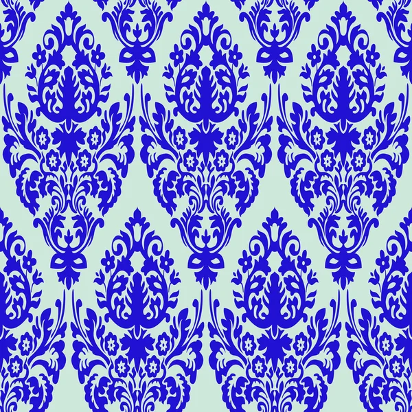 ダマスク織の青いシームレス テクスチャ — ストックベクタ
