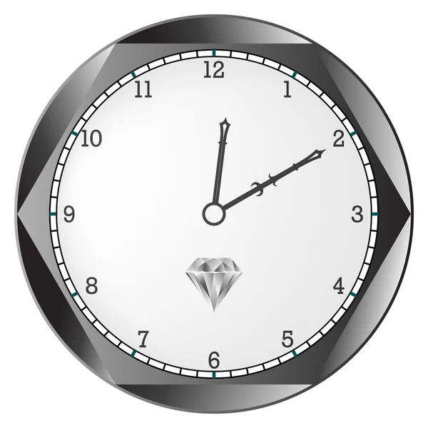 Reloj de diamantes — Vector de stock