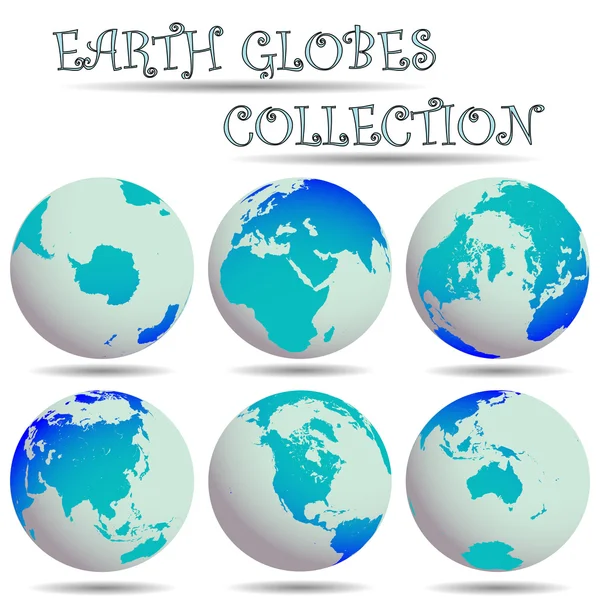 Coleção Globos da Terra — Vetor de Stock