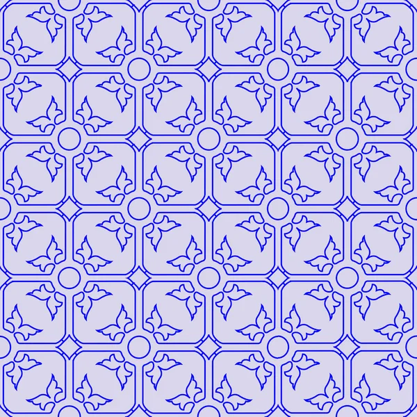 Patrón azul inconsútil floral — Archivo Imágenes Vectoriales