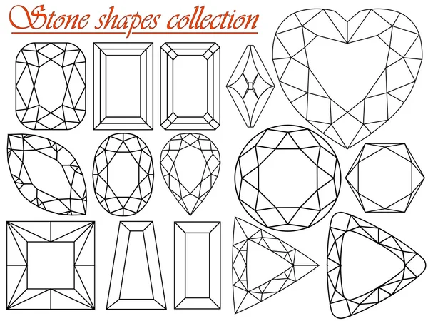Colección formas de piedra — Vector de stock