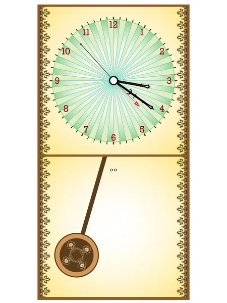 木製 pendule 時計 — ストックベクタ