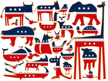 United states stylized animals clipart