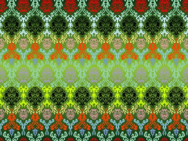 Colored seamless flowers pattern clipart