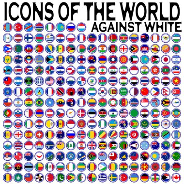 Icons of the world against white clipart